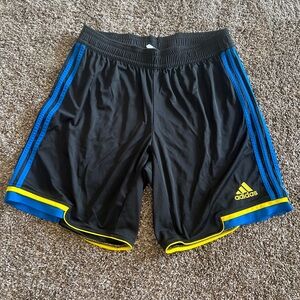 Adidas Men's Black and Blue Sports Shorts